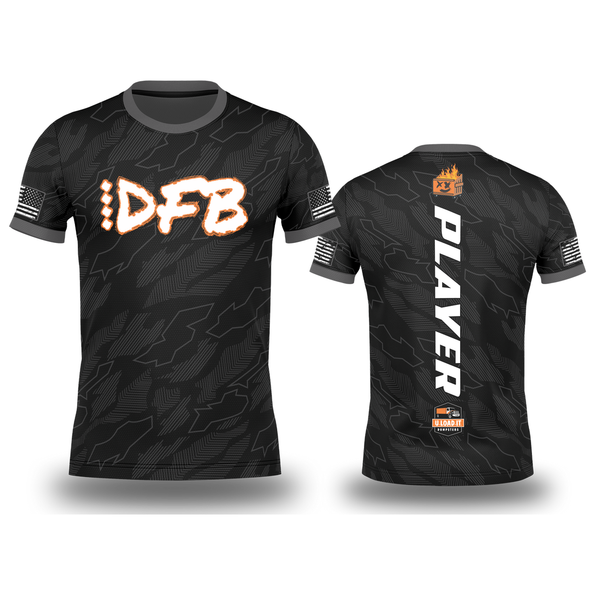DUMPSTER FIRE BAGGERS JERSEY-BLACK- NEW LOGOS!!