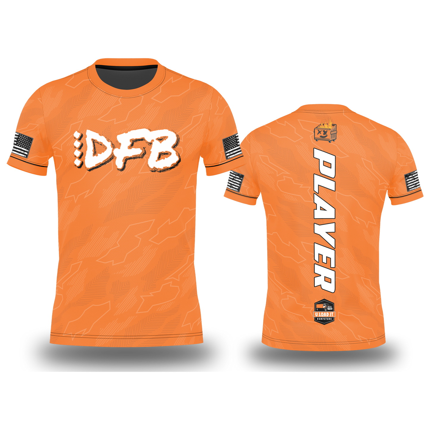 DUMPSTER FIRE BAGGERS JERSEY-ORANGE- UPDATED LOGOS!!