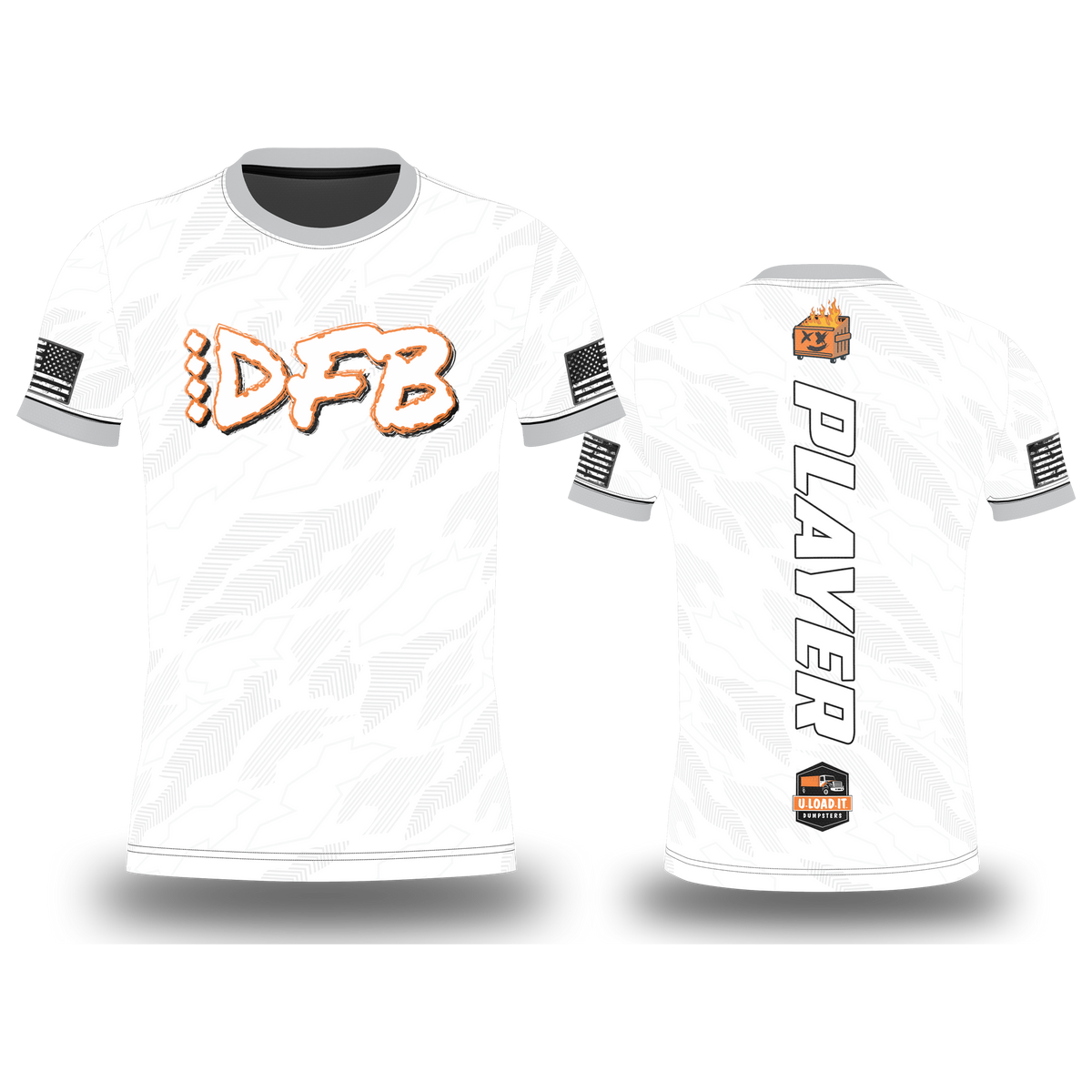 DUMPSTER FIRE BAGGERS JERSEY-WHITE-UPDATED LOGOS!